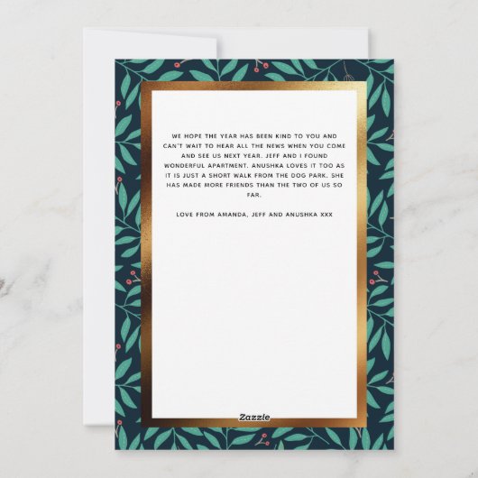 冬の葉のカスタム写真 クリスマス ハッピー (裏面)