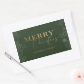 冬の葉のクリスマス 偽の箔 長方形シール (封筒)