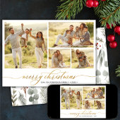 冬の葉のスクリプト4フォトコラージュクリスマス シーズンカード
