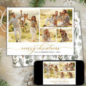 冬の葉のスクリプト4フォトコラージュクリスマス シーズンカード