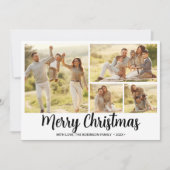 冬の葉のスクリプト4フォトコラージュクリスマス シーズンカード (正面)
