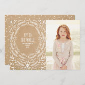 冬の葉のスタイル2 | ホリデー フォト カード (正面/裏面)