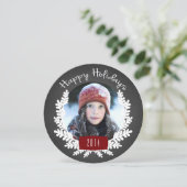 冬の葉のチャルクボード |ホリデーカード シーズンカード (スタンド正面)