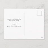 冬の葉の休日の写真のエレガントスクリプト シーズンポストカード (裏面)