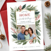 冬の葉の新しい家のための休日の写真の移動 シーズンカード