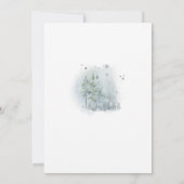 冬の葉の水の色の果実の結婚葉 招待状 (裏面)