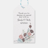 冬の葉の水の色結婚の ギフトタグ (裏面)