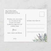 冬の葉の緑の写真コラージュ シーズンポストカード (裏面)