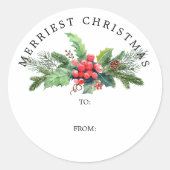 冬の葉の花束TO AND FROM ラウンドシール (正面)