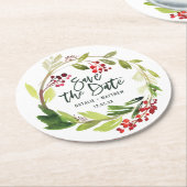 冬の葉は日を守る ラウンドペーパーコースター (アングル)