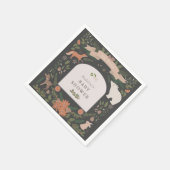 冬の葉ウッドランド動物海軍ベビーシャワー スタンダードカクテルナプキン (角)