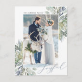 冬の葉エレガントのフレーム |祝日の写真 ポストカード (正面)