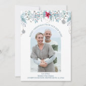 冬の葉エレガントアーチ写真クリスマス移動 案内状 (正面)