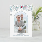 冬の葉エレガントアーチ写真クリスマス移動 案内状 (スタンド正面)