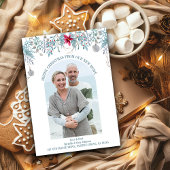 冬の葉エレガントアーチ写真クリスマス移動 案内状