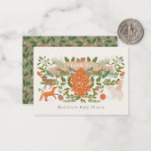 冬の葉クリーム赤ちゃんシャワーありがとう ノートカード (正面/裏面インサイチュ)