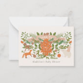 冬の葉クリーム赤ちゃんシャワーありがとう ノートカード (正面)