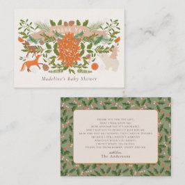 冬の葉クリーム赤ちゃんシャワーありがとう ノートカード