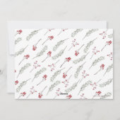 冬の葉フレームクリスマスフォトカード シーズンカード (裏面)