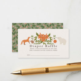 冬の葉ベビーシャワーオムツラッフルチケット エンクロージャーカード