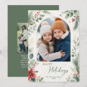 冬の葉ボタニカル クリスマス 4枚の写真 (正面/裏面)