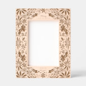 冬の葉ポインセチアとホリークリスマス レーザー彫刻フレーム (正面)