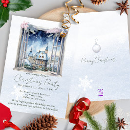 冬の葉松の森の水の色クリスマス 招待状