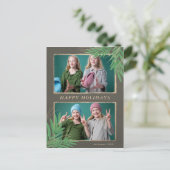 冬の葉植物性金ゴールド多重写真 シーズンポストカード (スタンド正面)