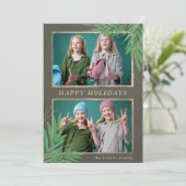 冬の葉植物性金ゴールド複数の写真の穴 シーズンカード (スタンド正面)