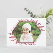 冬の葉水平フォトカード |赤 シーズンカード (スタンド正面)