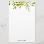 冬の葉緑のオリジナルイニシャル 便箋 (正面)