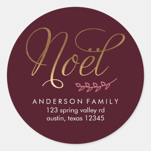 冬の葉 ラウンドシール (正面)