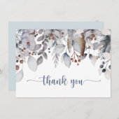 冬の葉、実付きのホーリー、パーティー サンキューカード (正面/裏面)