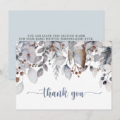 冬の葉、実、ホリー、パーティー サンキューカード (正面/裏面)