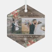 冬の葉 |結婚した初めてのクリスマスオーナメント ガラスオーナメント (正面)