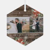 冬の葉 |結婚した初めてのクリスマスオーナメント ガラスオーナメント (裏面)