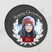 冬の葉UKホリデーフォトカード シーズンカード (正面/裏面)