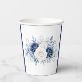 冬の薔薇の結婚式 ブルー&ホワイト 紙コップ (裏面)