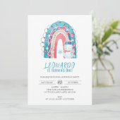 冬の虹のアーチ、クリスマス1st誕生日 招待状 (スタンド正面)