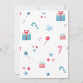 冬の虹のアーチ、クリスマス1st誕生日 招待状 (裏面)