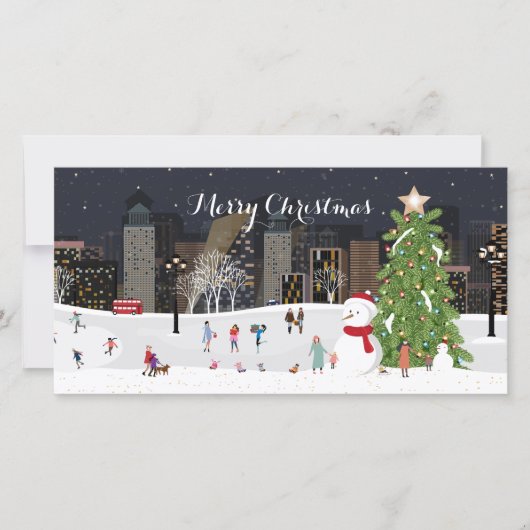 冬の街ワンダーランド写真とクリスマスシーン (正面)