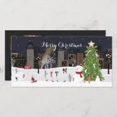 冬の街ワンダーランド写真とクリスマスシーン (正面/裏面)