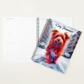 冬の街並みに愛らしい霜の降りた通り犬 プランナー手帳 (ディスプレー)