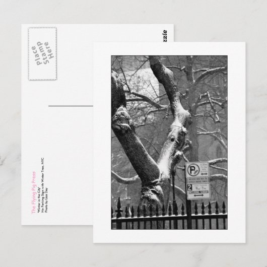 「冬の街」はがき ポストカード (正面/裏面)