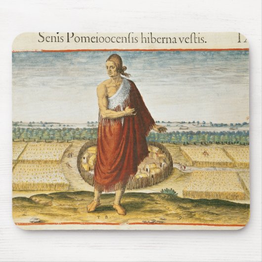 冬の衣服のPomeioocの年長者 マウスパッド (正面)