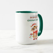 冬の衣装を着た可愛いクリスマスカウズ マグカップ (正面右)