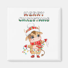 冬の衣装を着た可愛いクリスマスカウズ マグネット