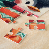 冬の装いでキュートなカラフルペンギン ジグソーパズル (側面)
