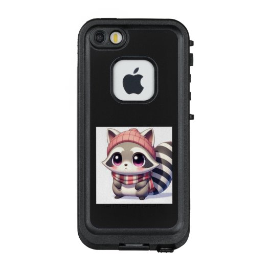 冬の装いのアライグマくん  LifeProof iPhoneケース (裏面)