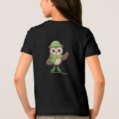 冬の装いのカートゥーンのフクロウ トライブレンドＴシャツ (裏面)